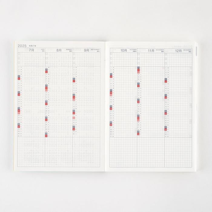 Hobonichi Techo Cousin AVEC İkili 6 Aylık Ajanda Seti A5 2025 Japanese Version Ajanda/Planner 