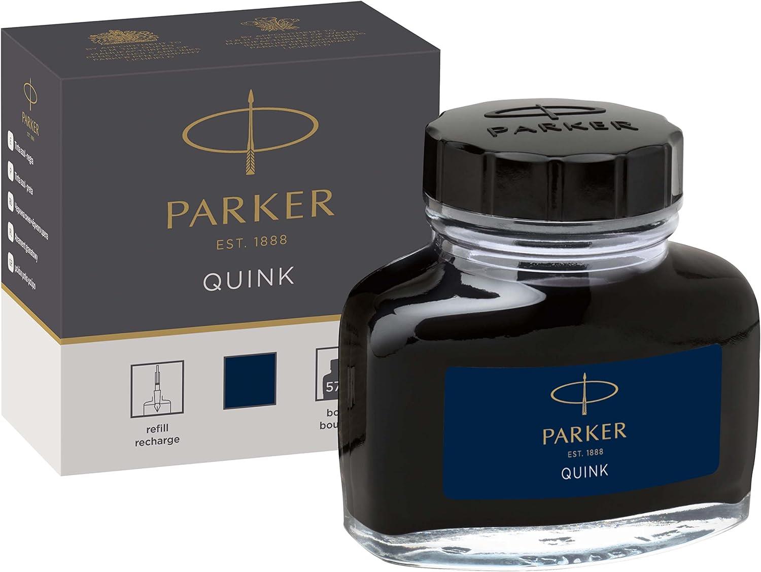 Parker Quink Yıkanabilir Şişe Mürekkep Mavi-Siyah