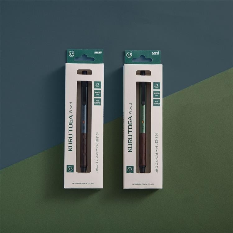 Mitsubishi Pencil Kurutoga Wood 0.5mm  Steel Gray