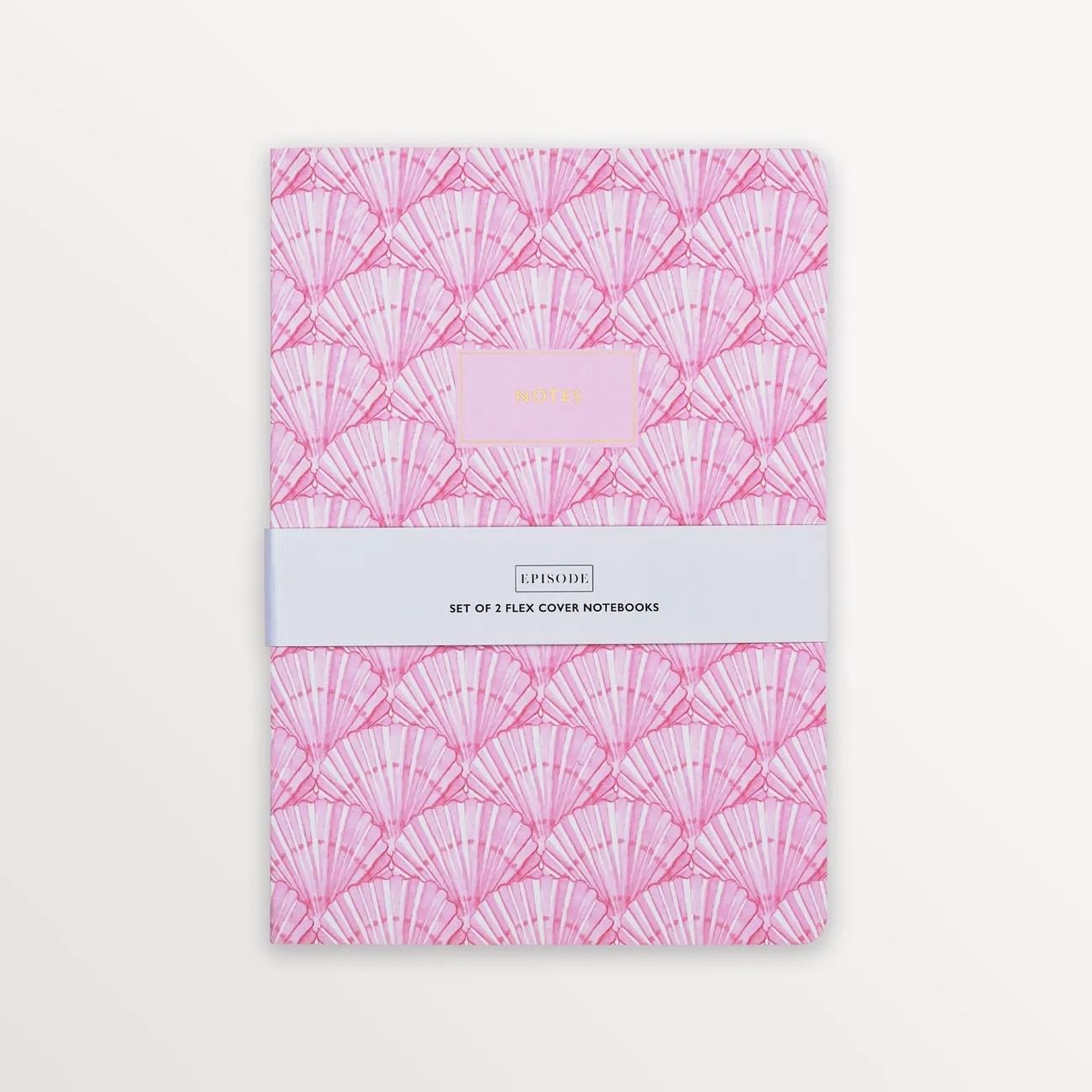 EPISODE TO THE SHORE SHELLS & STRIPES SET OF 2 B5 NOTEBOOKS