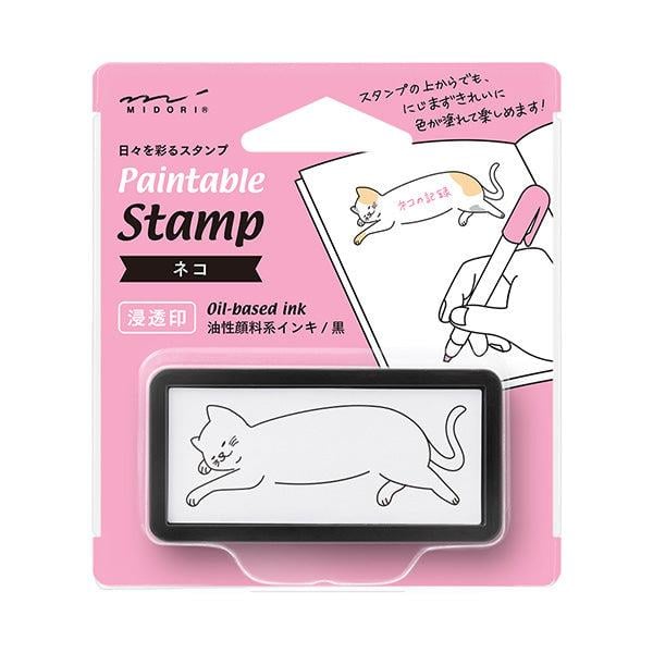 Midori Paintable Penetration Stamp Damga - Half Size - Cat