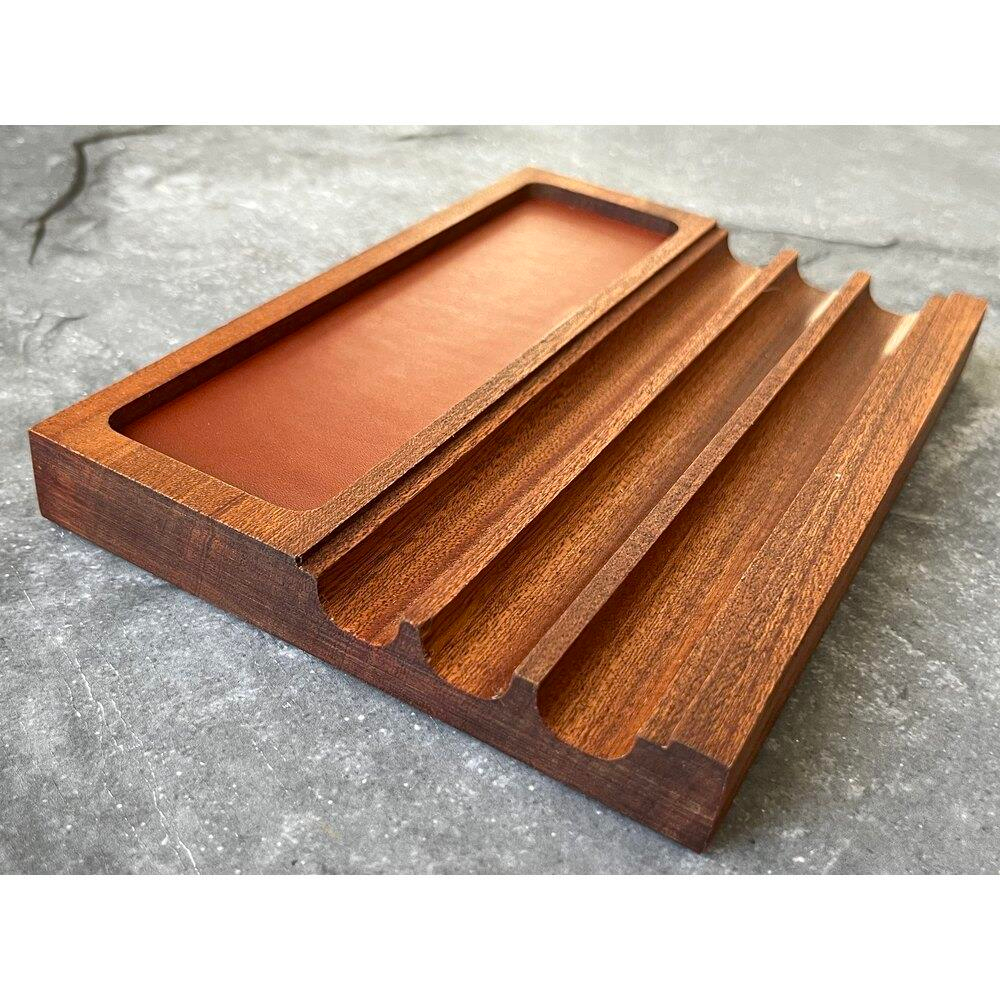 Aegan Leather Maun Kalem Tepsi & Mürekkep Standı Konyak