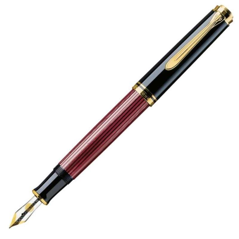 Pelikan Souveran Series M600 Burgundy Black Fountain Dolma Kalem EF Uç