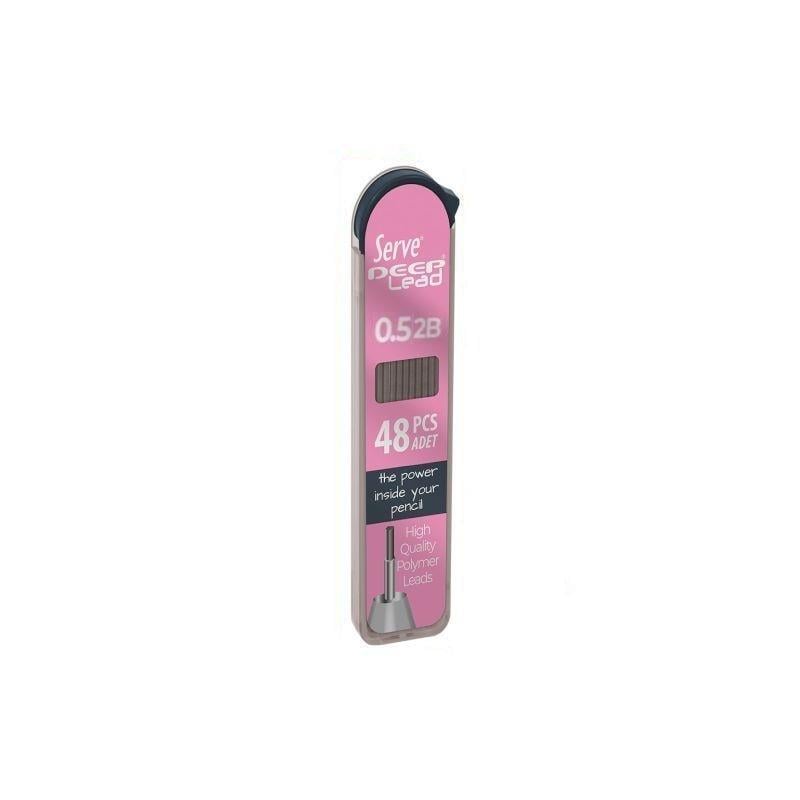 Serve Deep Lead 0.5 mm 2B 48'li Kalem Ucu - Pastel Pembe