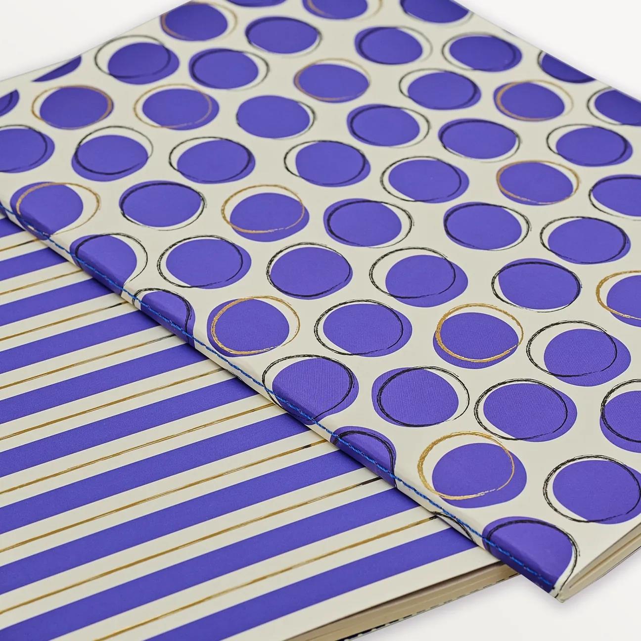 EPISODE DOTTY NAVY POLKA & BROAD STRIPE SET OF 2 B5 NOTEBOOKS