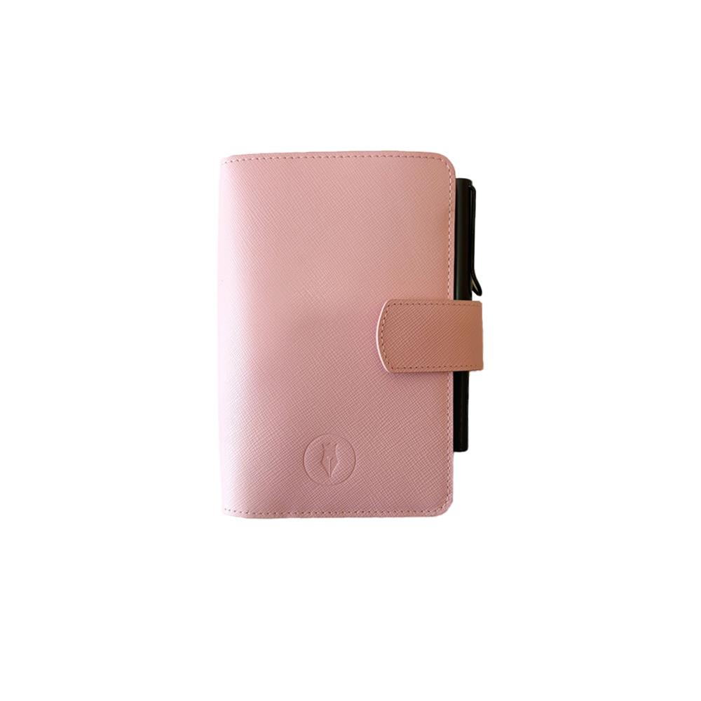 Eng Leather Saffiano Deri Koleksiyonu  A6 Defter & Kalem Çantası  Pearl Pink