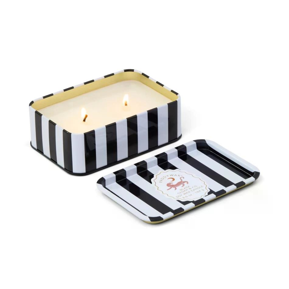 Paddywax A Dopo 184g Tiger Printed Tin Candle - Black Cedar & Fig Mum