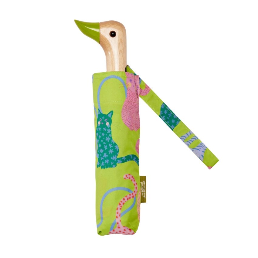 Original Duckhead  Compact Duck Şemsiye Cats Lime CP076