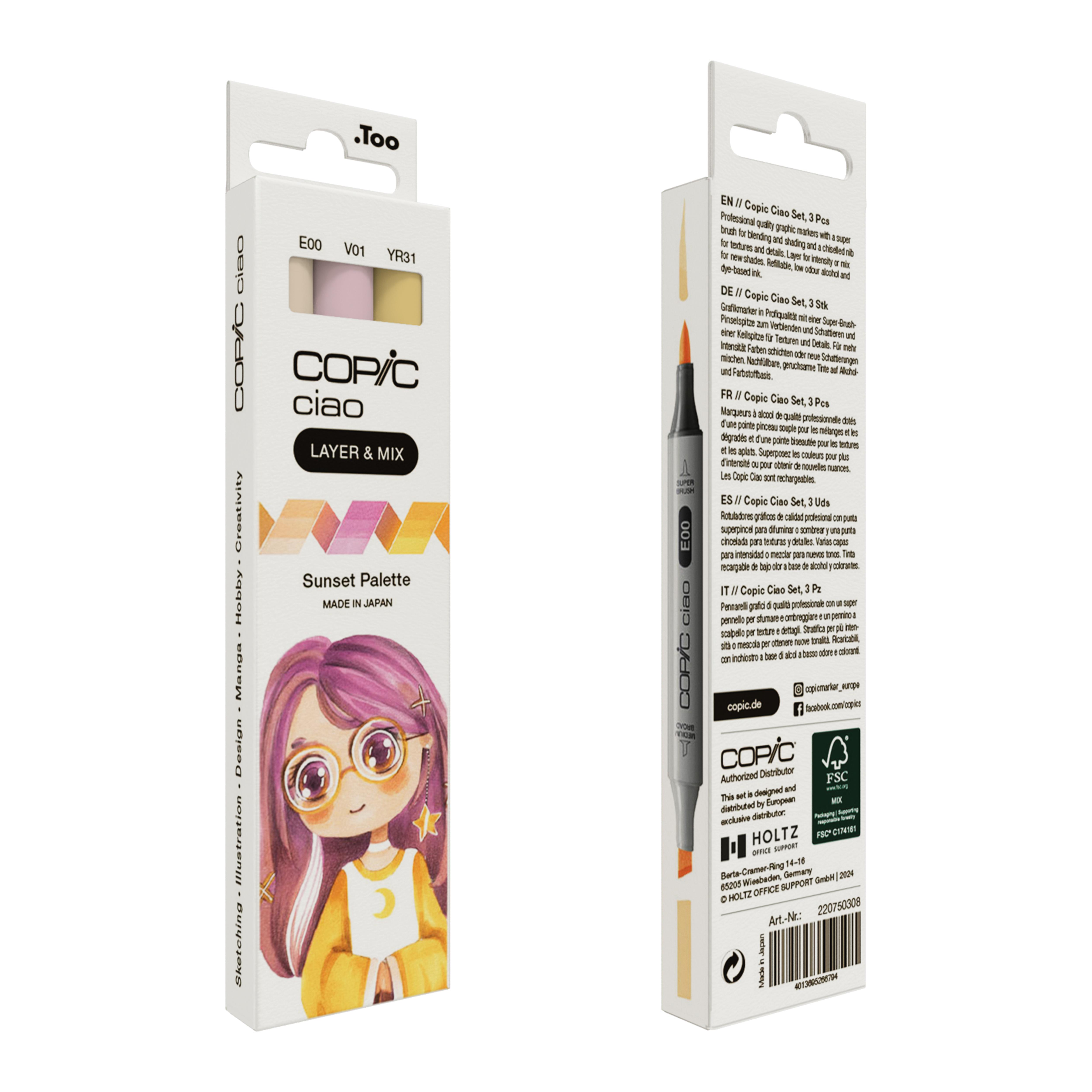 Copic Ciao 3'lü Layer & Mix Set - Sunset Palette