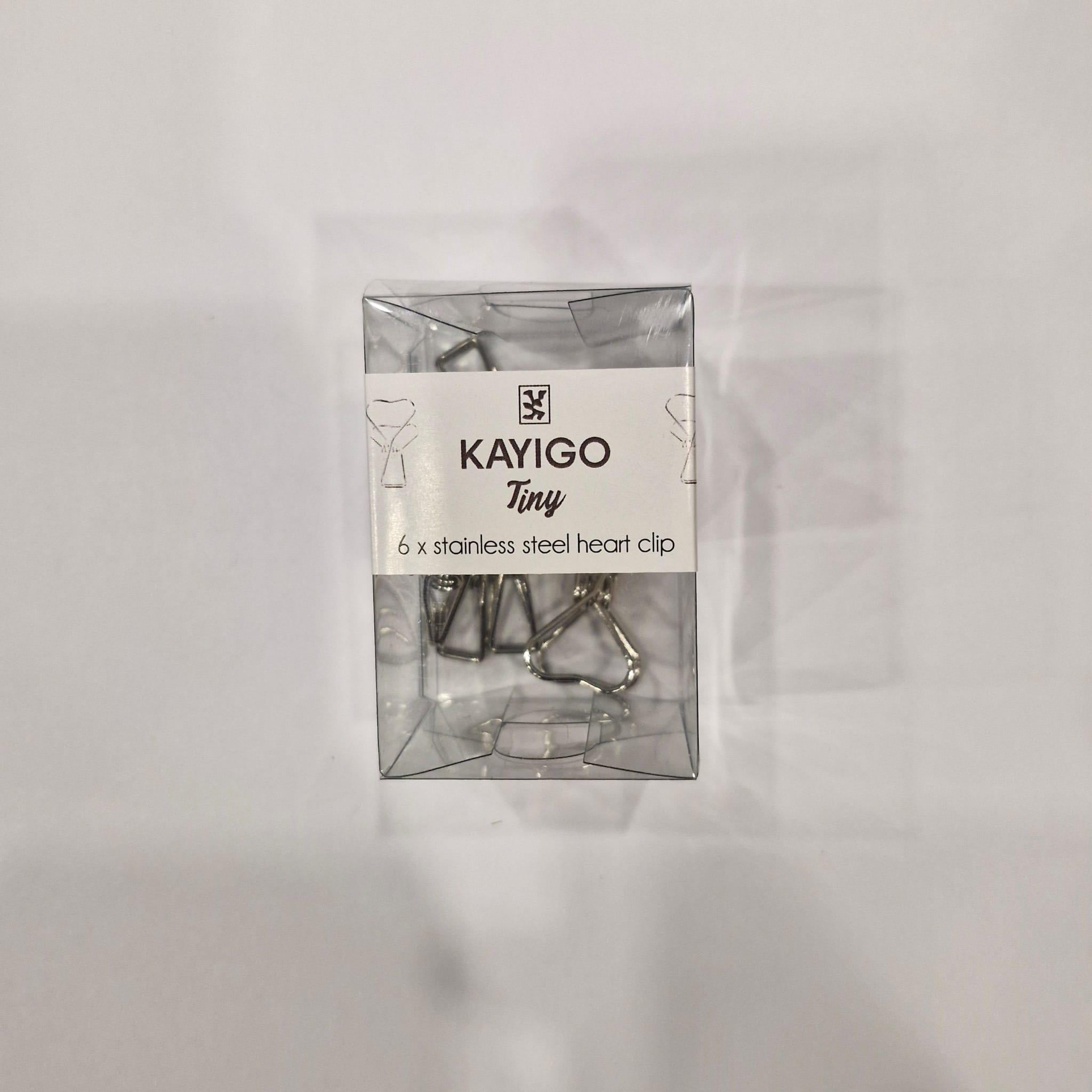 Kayigo Tiny Paslanmaz Çelik Kalp Klips Altılı Silver