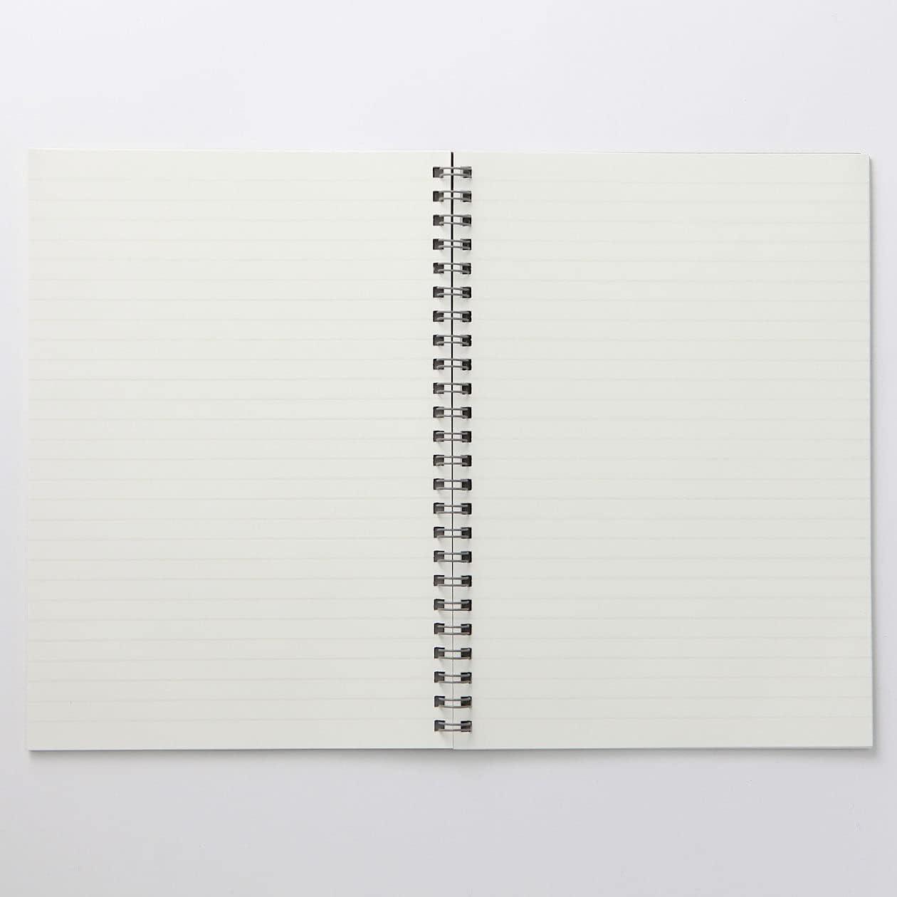 Muji Planting Tree Paper Double Ring Notebook Ruled Grey A5 Çizgili, Telli Defter