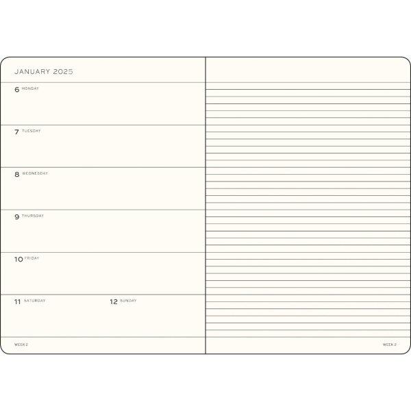 Leuchtturm1917 2025 Haftalık Planlayıcı ve Not Defteri, Yumuşak Kapak, Orta Boy (A5), 144 Sayfa, İngilizce, Çizgili, Pasific Green 370756