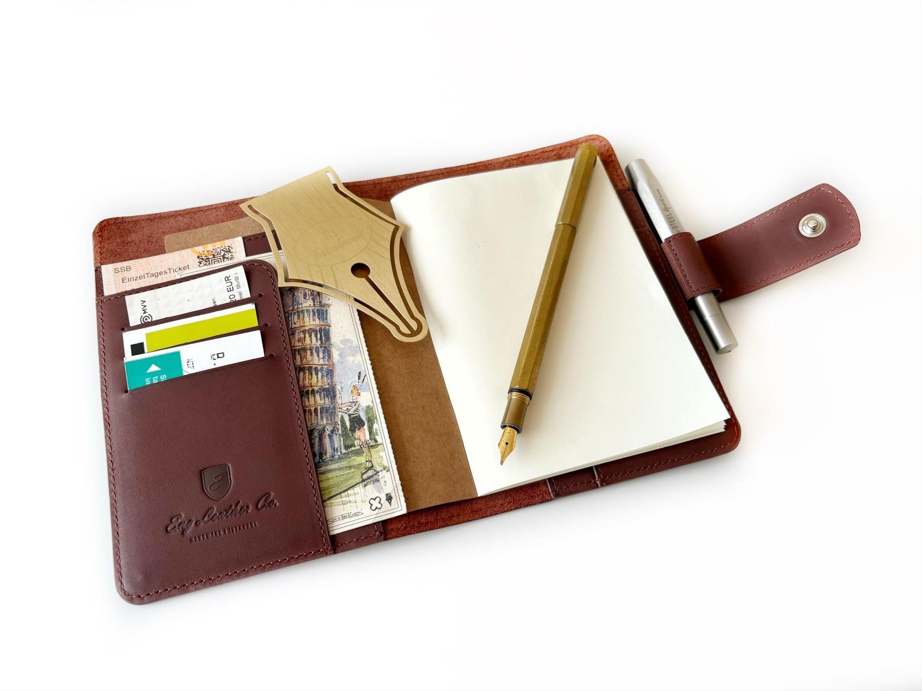 Eng Leather A6 Ebatlı Deri Defter Kılıfı ve Organizer - Bordeaux