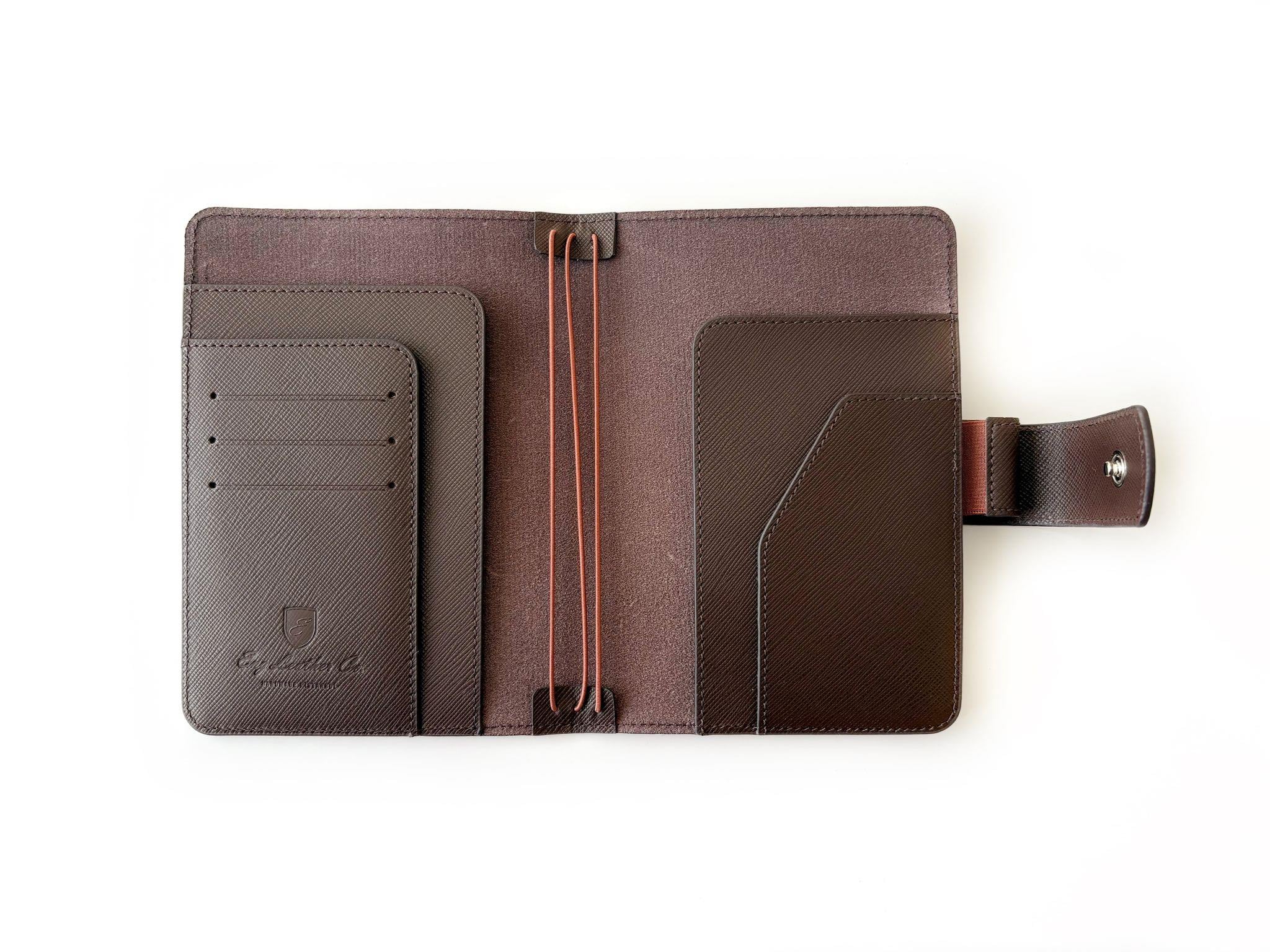 Eng Leather Saffiano Deri Koleksiyonu  A6 Defter & Kalem Çantası Rosewood