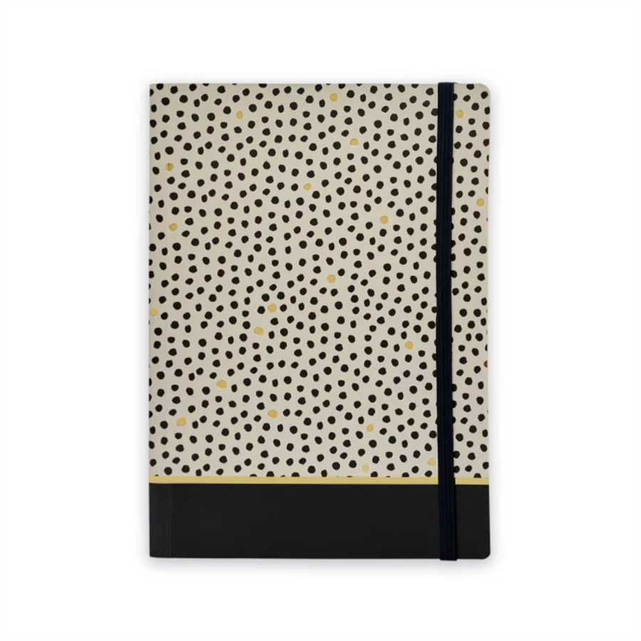 MONOCHROME RANDOM DOTTY A5 PERFECT BOUND NOTEBOOK