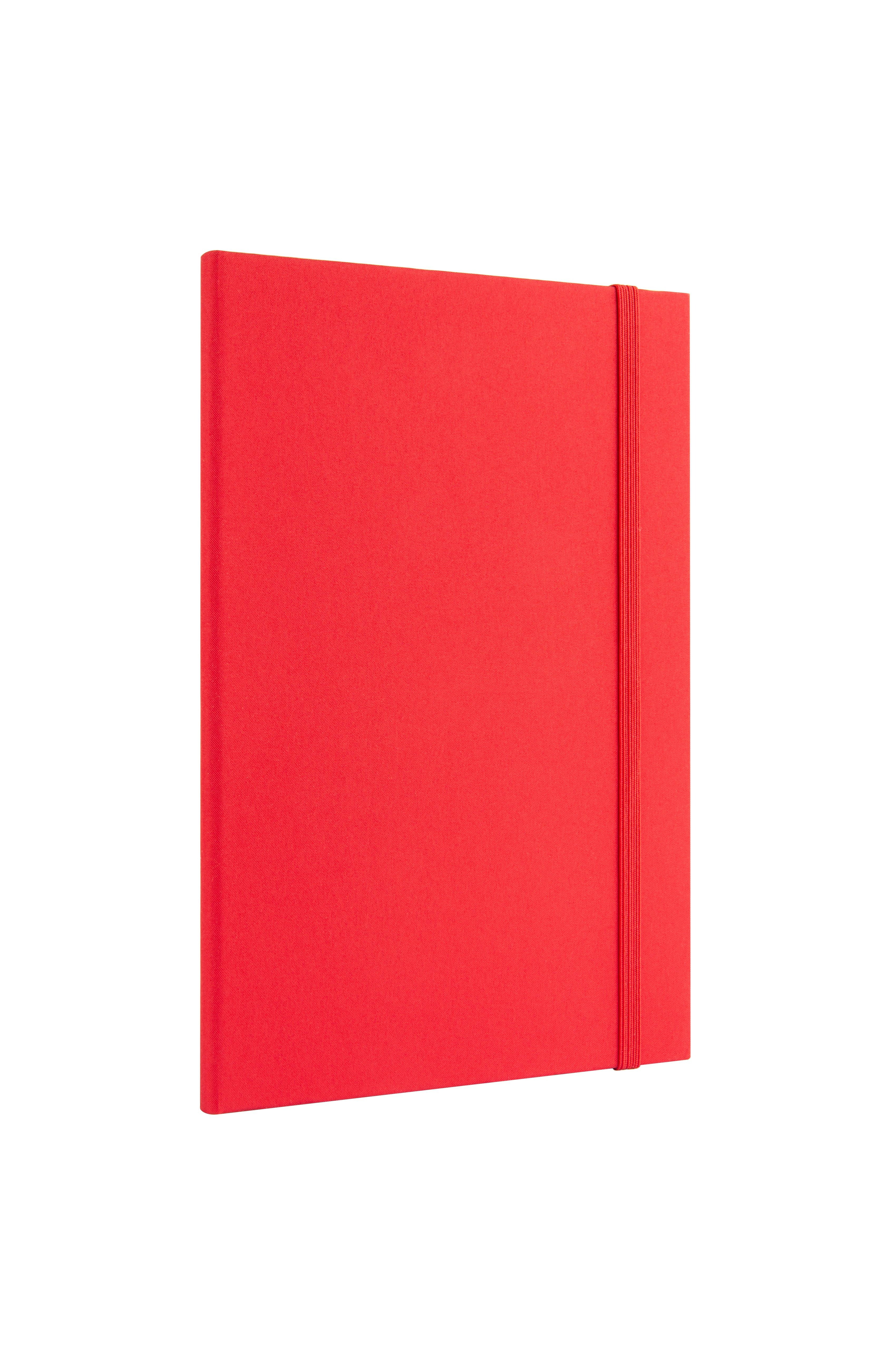 Laton Kokea A5 Keten Kumaş Sert Kapaklı Defter Red