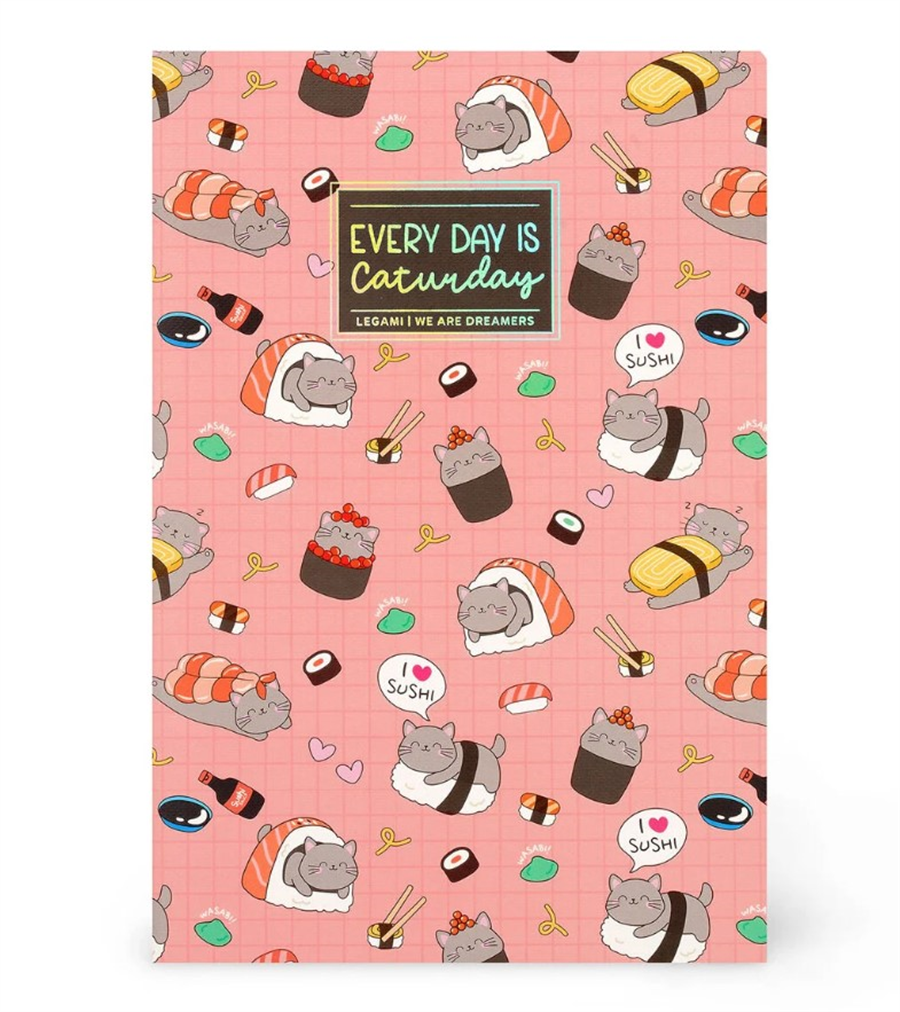 Legami Çizgisiz Defter - Quaderno - Orta - Sushi Kedi