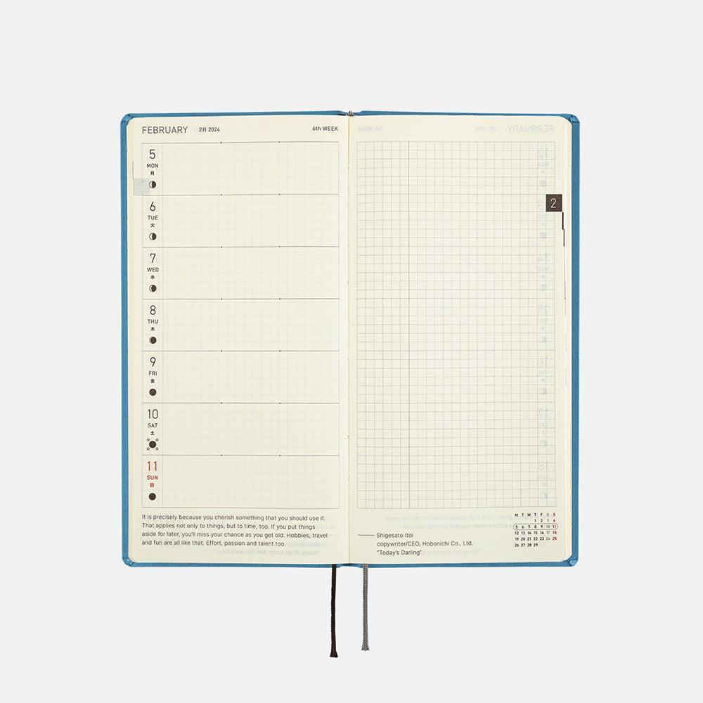 Hobonichi Techo Weeks Japanese Version 2024 Jan. Start Celeste Blue