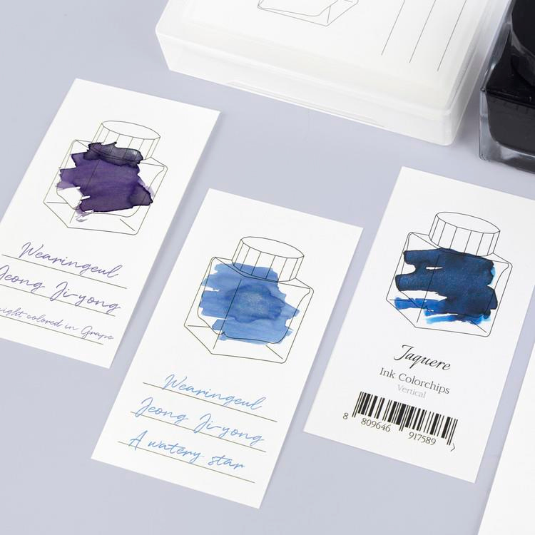 Wearingeul Ink Color Chart Vertical Swatch Card - Mürekkep Deneme Kağıtları 100'li Paket