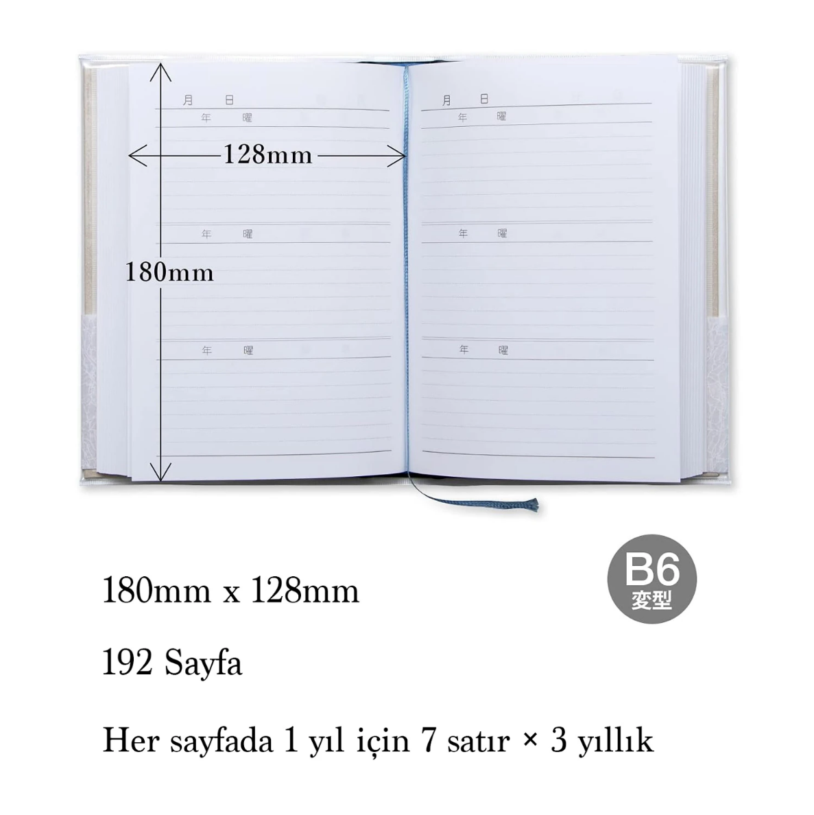 Apica B6 3 yıllık Günlük Bej D308