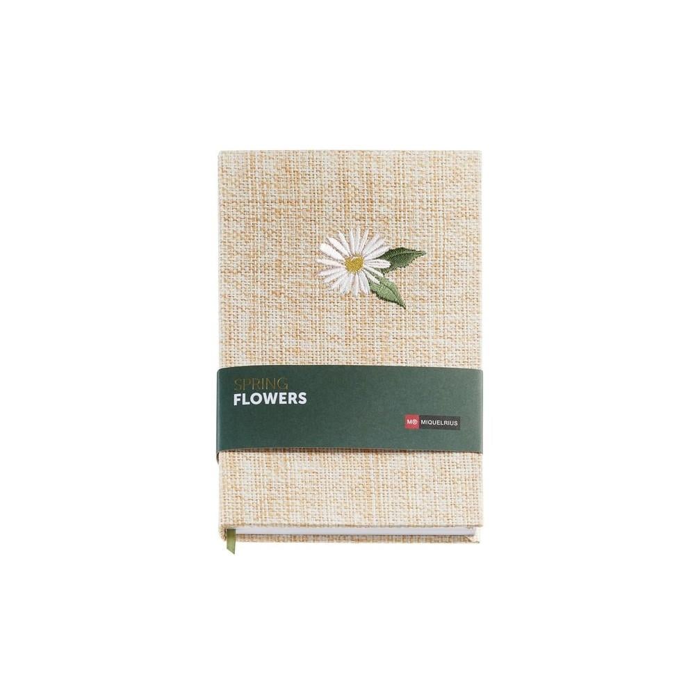 Miquelrius A5 Rafya Sert Kapak Çizgili Spring Flowers Defter