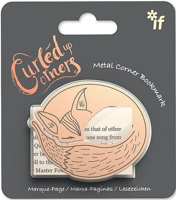 IF Curled Up Corners Metal Kitap Ayracı - Sleepy Fox