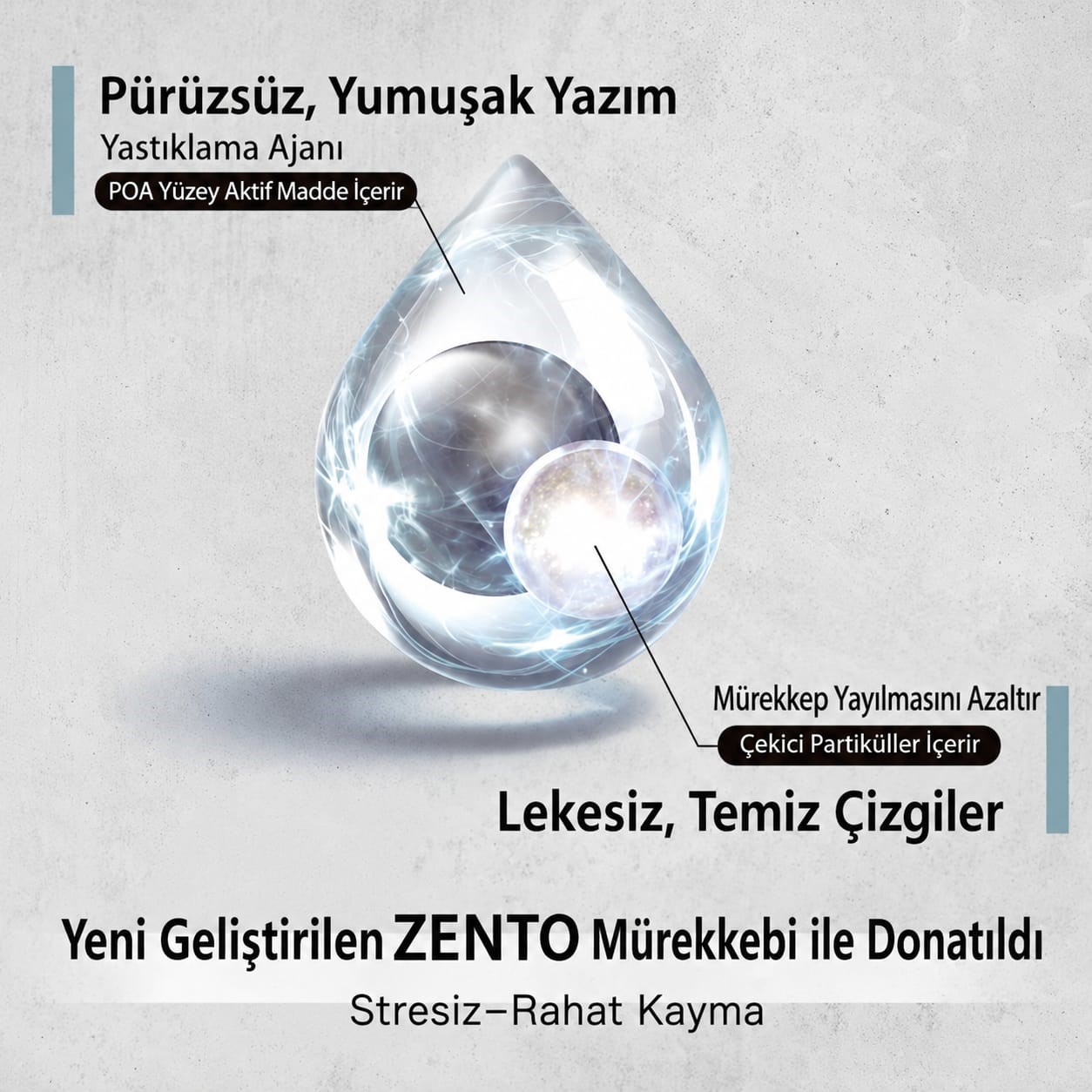 Uni-Ball Zento Siyah Jel Kalem 0.38 mm Birch White UBN-ZFL-38.70