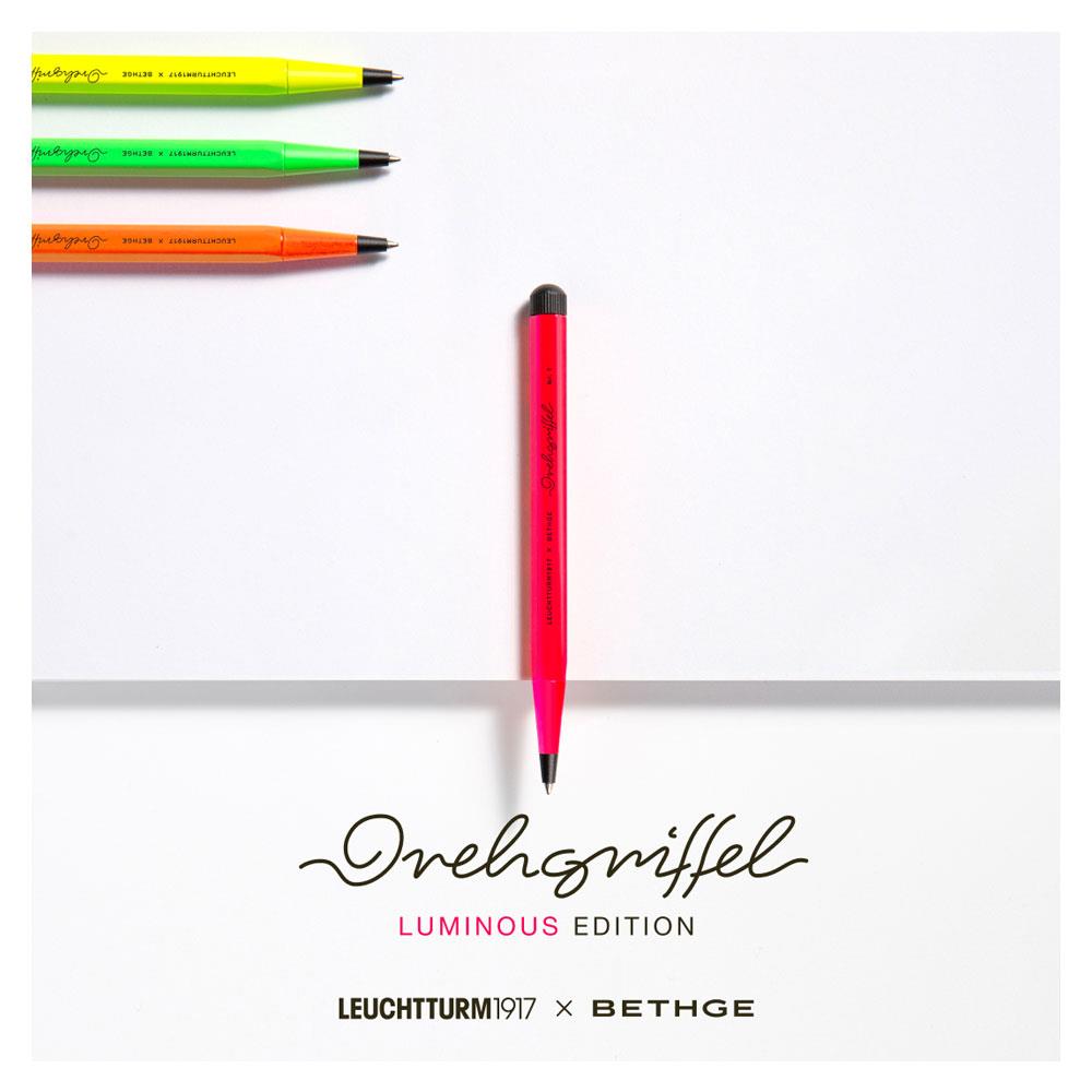 Leuchtturm1917 x Bethge Luminous Edition Drehgriffel No.1 Tükenmez Kalem Luminous Pink 400441