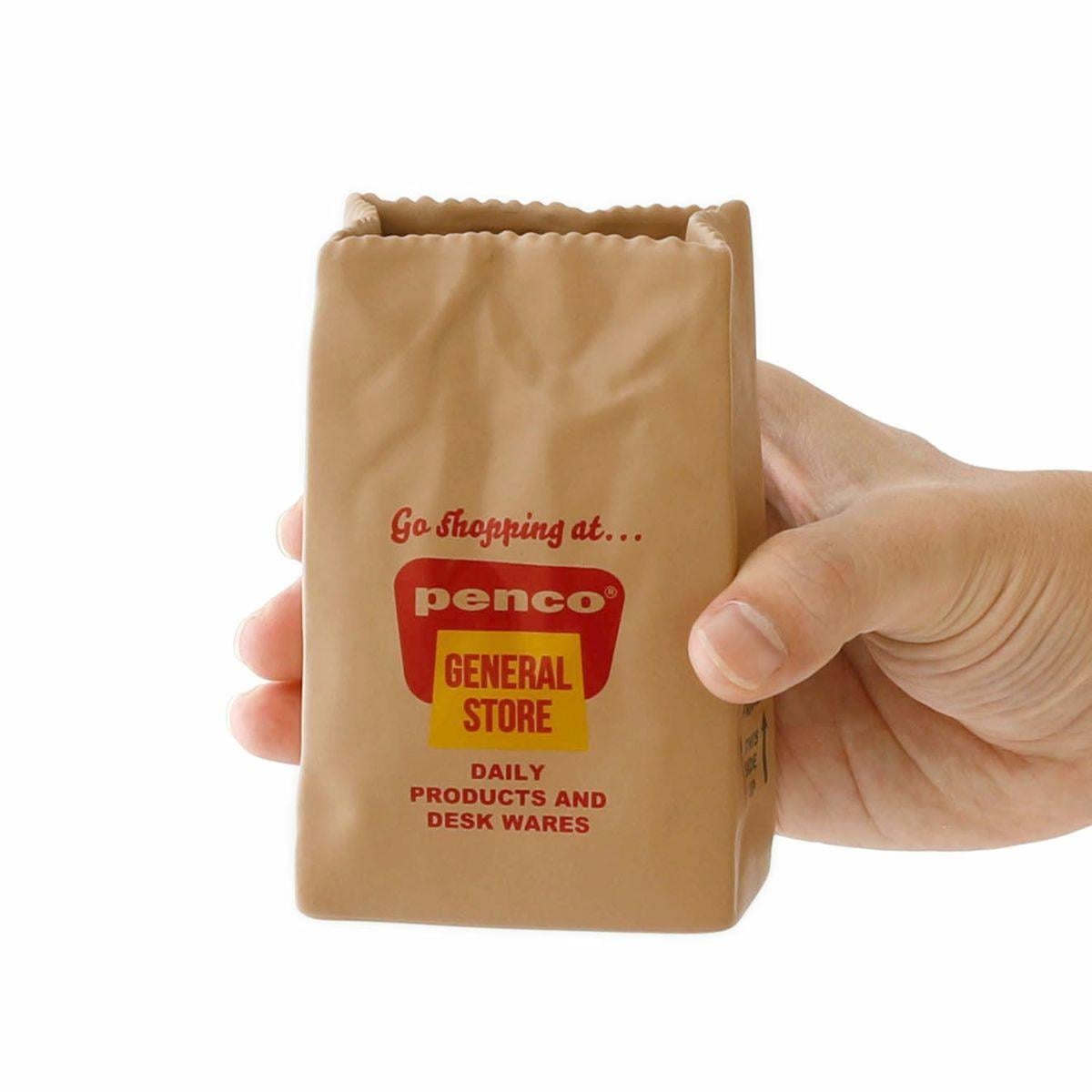 Hightide Penco Brown Bag Pen Stand Seramik Kalemlik