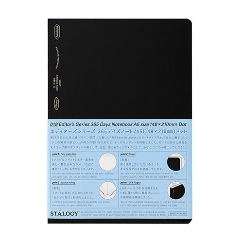 Stalogy 365 Days Notebook A5 Black Noktalı Defter 