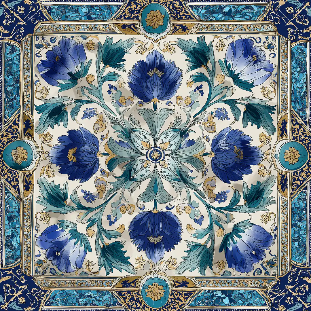 Bleu d’Anatolie İpek Fular