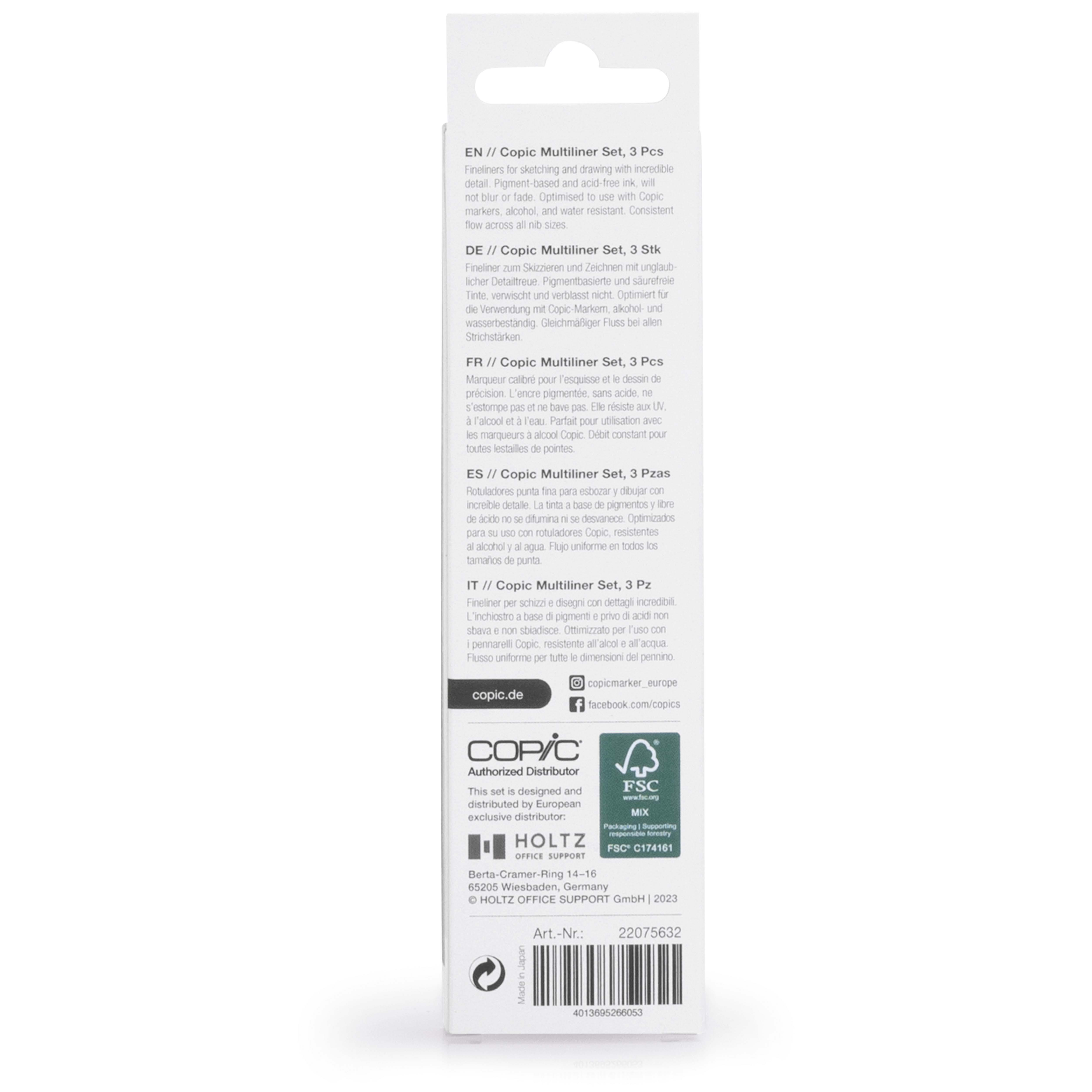 Copic Multiliner 3'lü Siyah Set - Broad