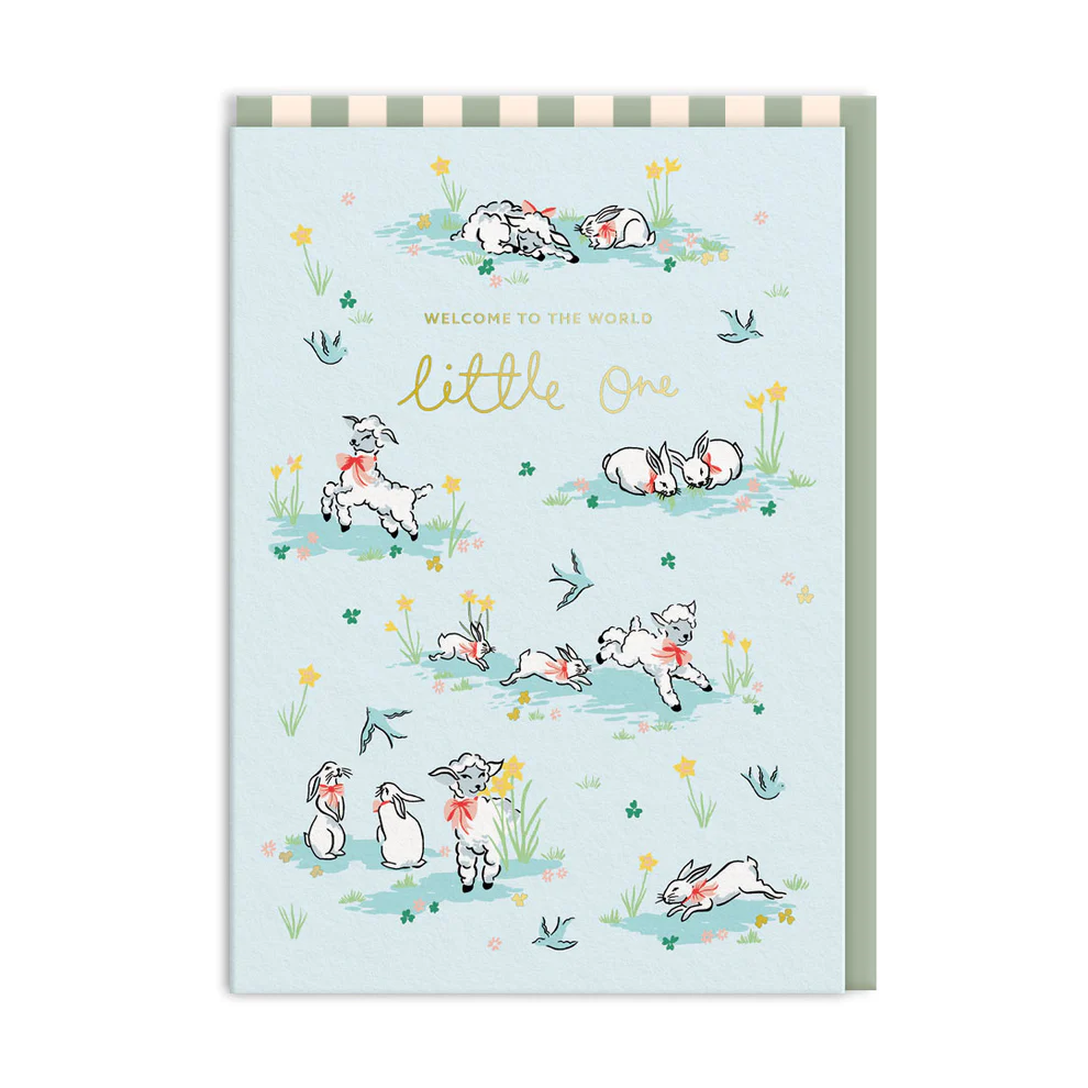Ohh Deer Cath Kidston Tasarımı A6 Kartpostal Hello Little One Lambs 7395