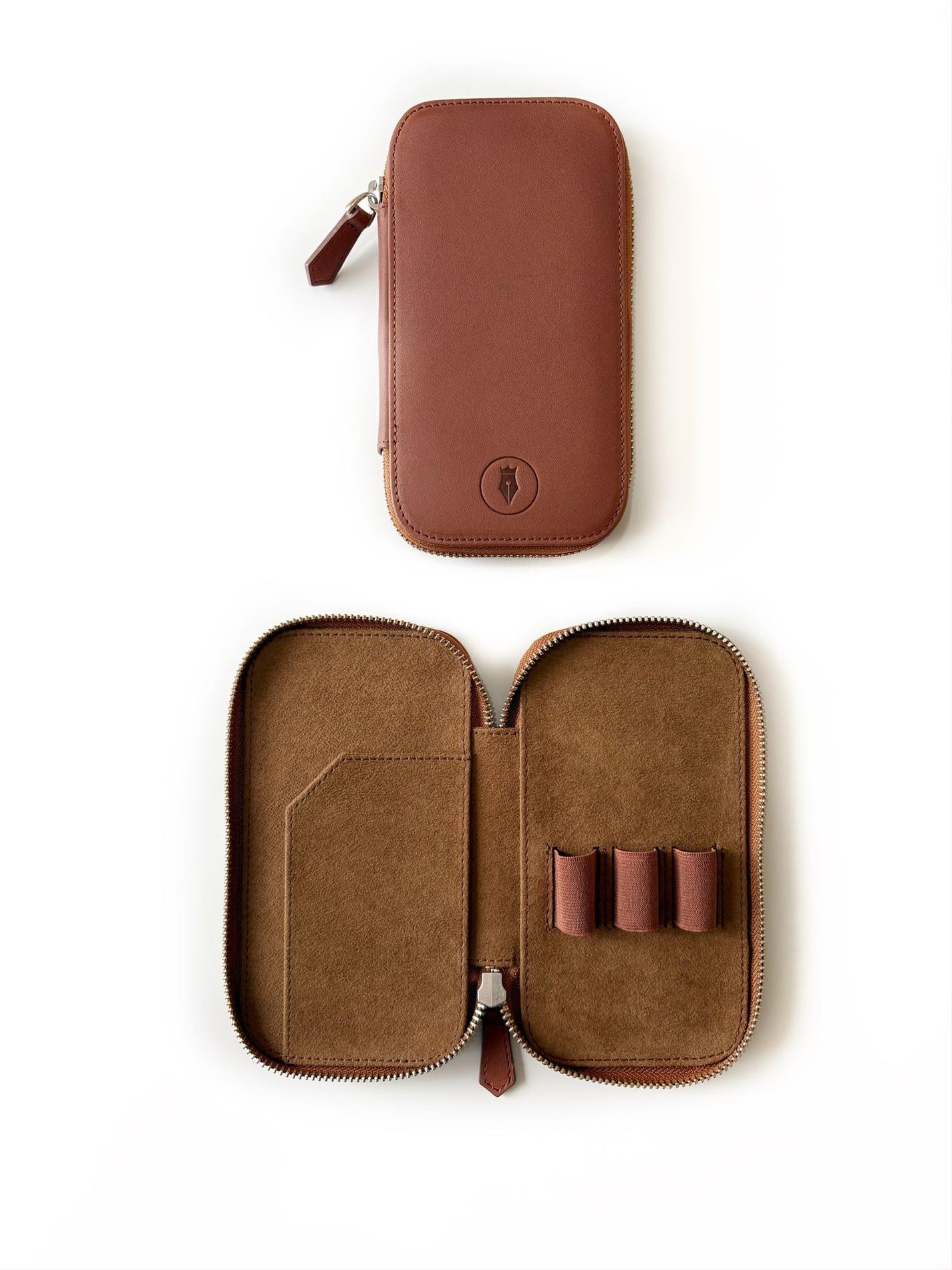 Eng Leather 3'lü  Deri Kalem Kılıfı  Toffee Brown