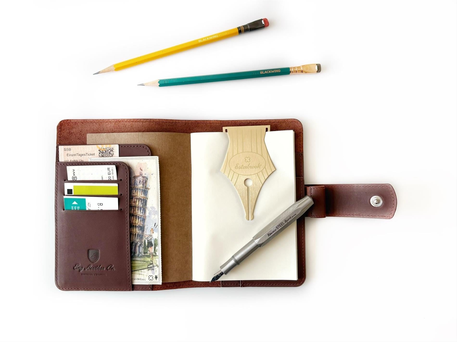 Eng Leather A6 Ebatlı Deri Defter Kılıfı ve Organizer - Bordeaux