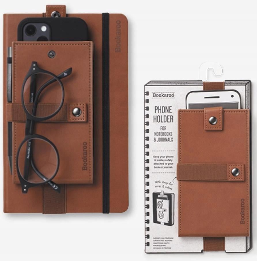 IF Bookaroo Phone Holder Defter Üstü Lastikli Telefon Tutucu - Brown 