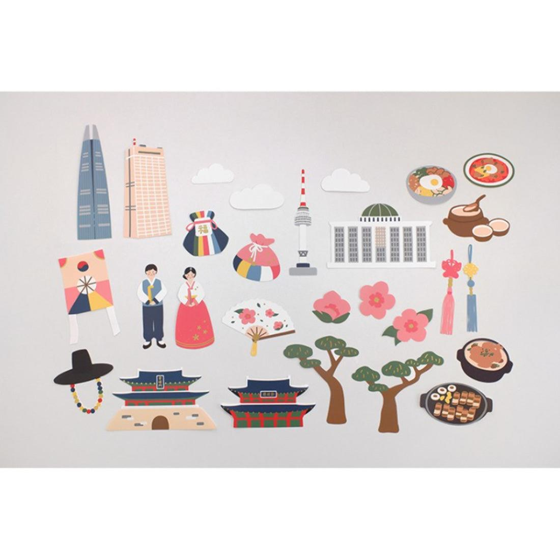 Suatelier Travel Luggage Sticker Pack Valiz Etiket Seti - Welcome To Korea