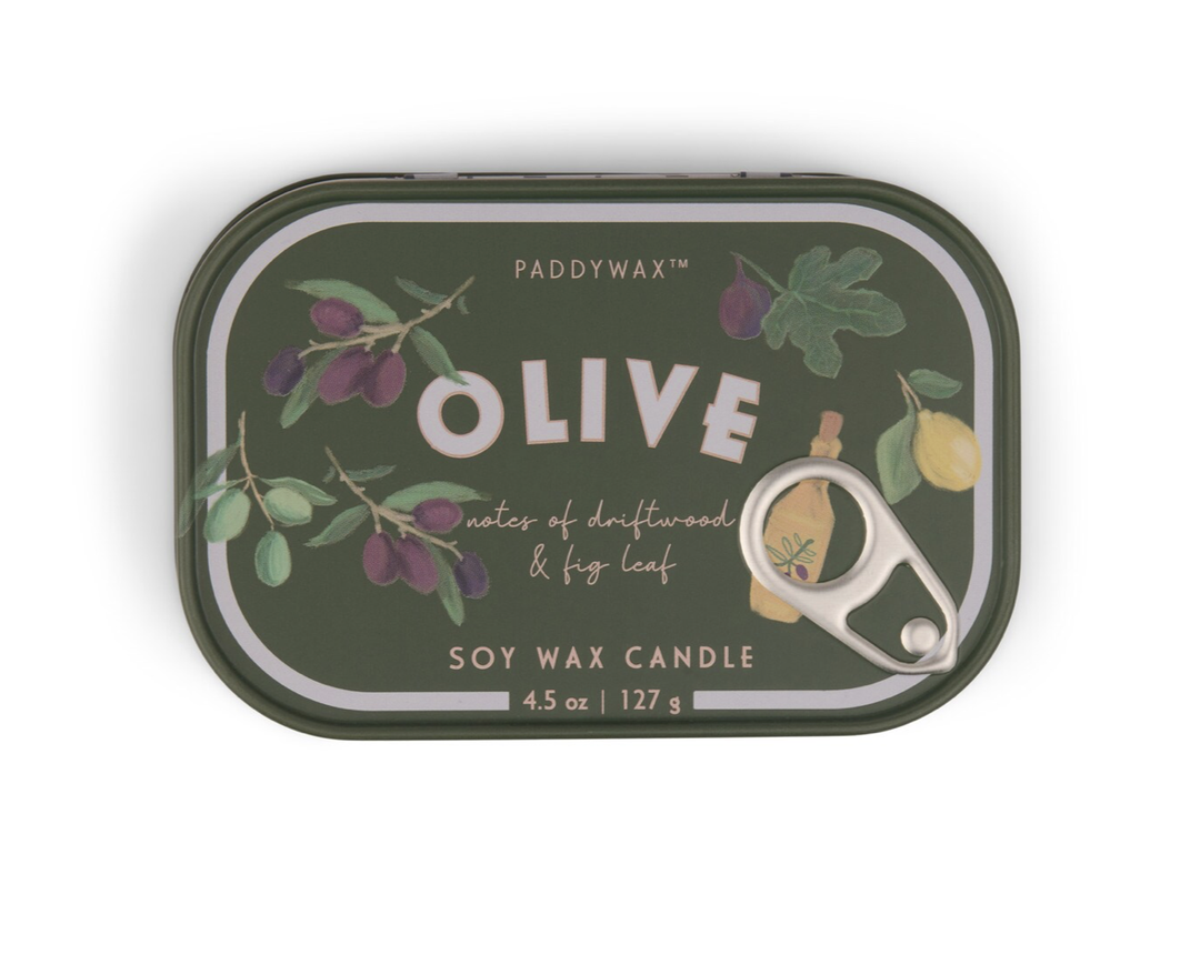 Paddywax Bistro  Olive Printed Tin Candle - Fig & Olive127 gr Mum