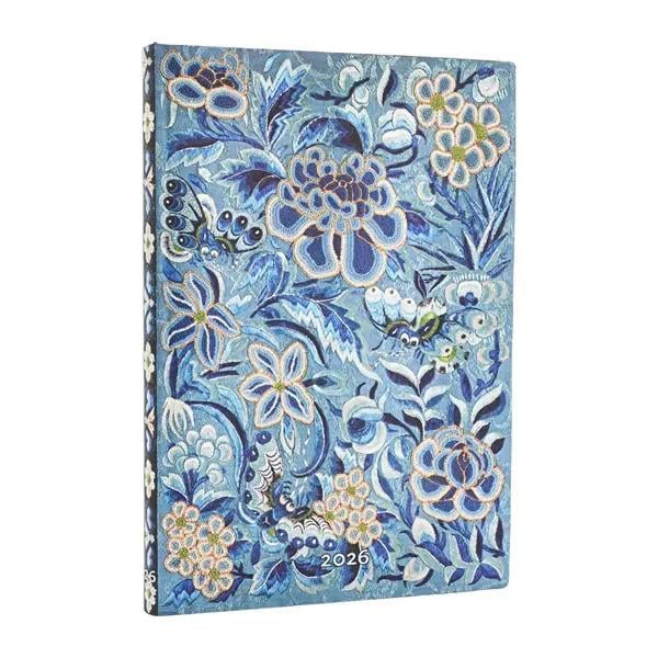 Paperblanks 2026 English Diary 12 Aylık Esnek Kapak  Blue Willow Midi Hor Ajanda