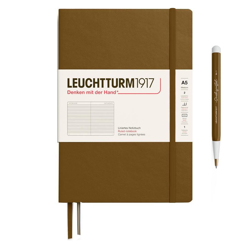 Leuchtturm1917 2025 Colors Orta Boy (A5), Sert Kapak, 251 Sayfa, Çizgili Defter Spice Brown 372198