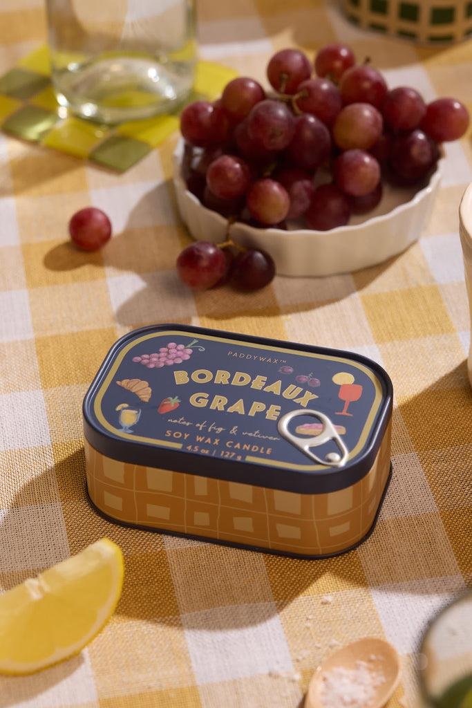 Paddywax Bistro  Grapes Printed Tin Candle - Bordeaux Grape 127 gr Mum