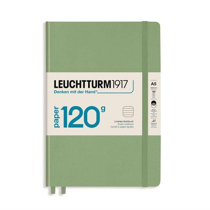 Leuchttrum 1917 Superior Paper Edition 120 g/m² Sert Kapak, A5, Çizgili Sage 363538