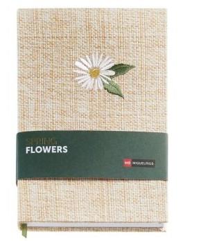 Miquelrius A5 Rafya Sert Kapak Çizgili Spring Flowers Defter