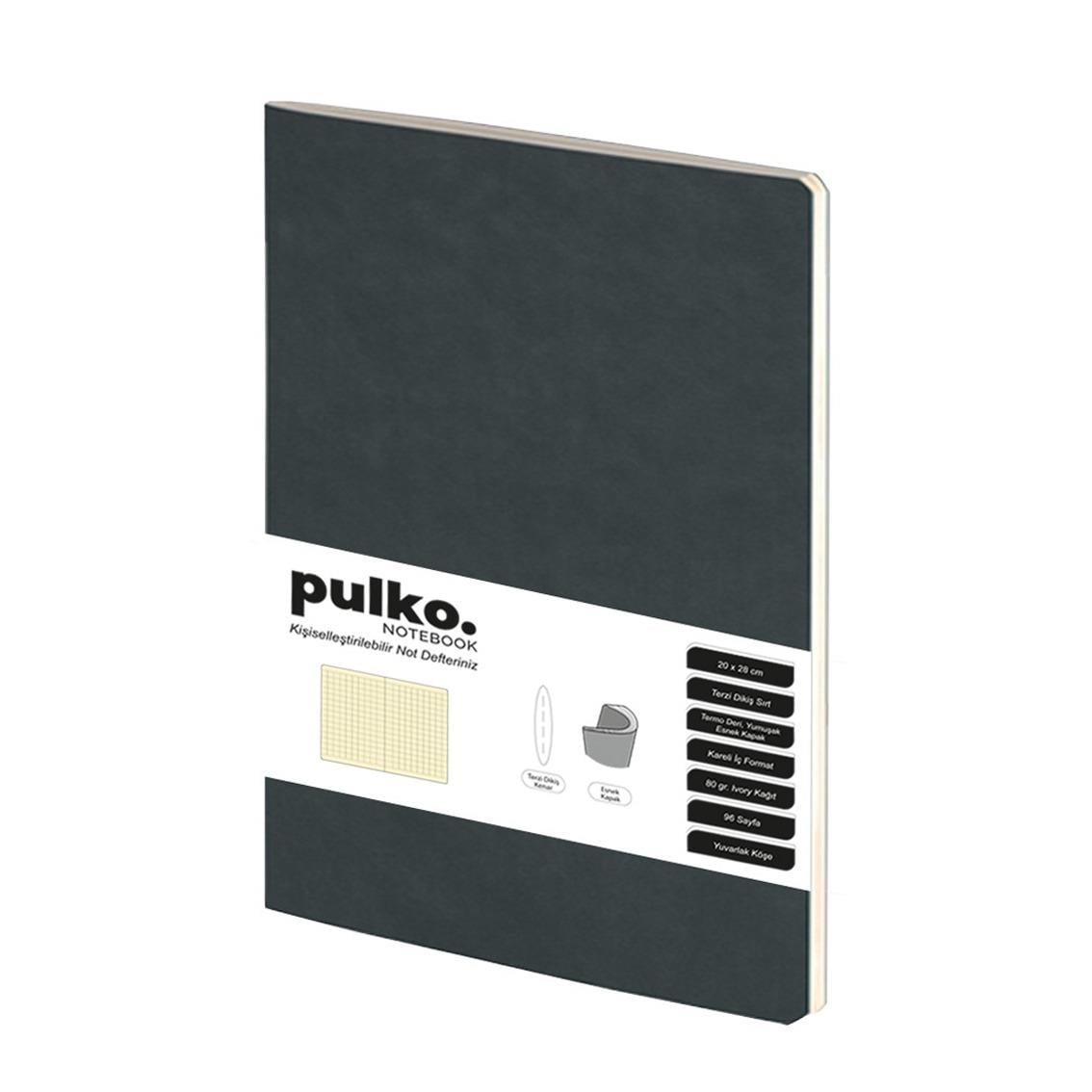 Pulko Terzi Dikiş 20x28 cm Kareli 80 gr Ivory Defter Siyah