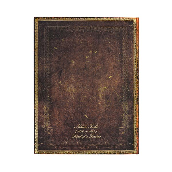 Paperblanks Tesla Sketch of a Turbine Yumuşak Kapak 18x23 Çizgisiz Defter FB6433-6