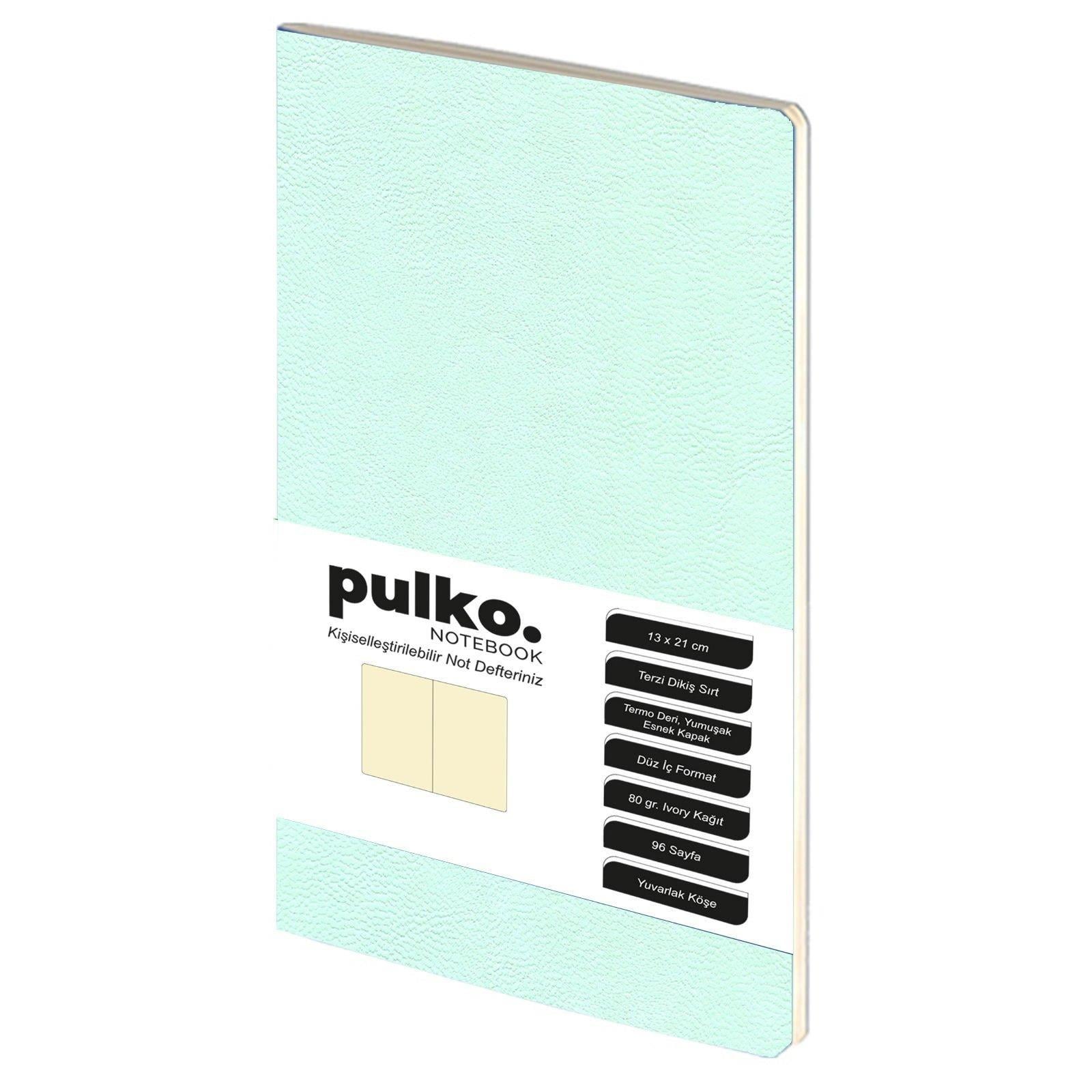 Pulko Terzi Dikiş 13x21 cm Çizgisiz Defter Yoğun Nane Yeşili