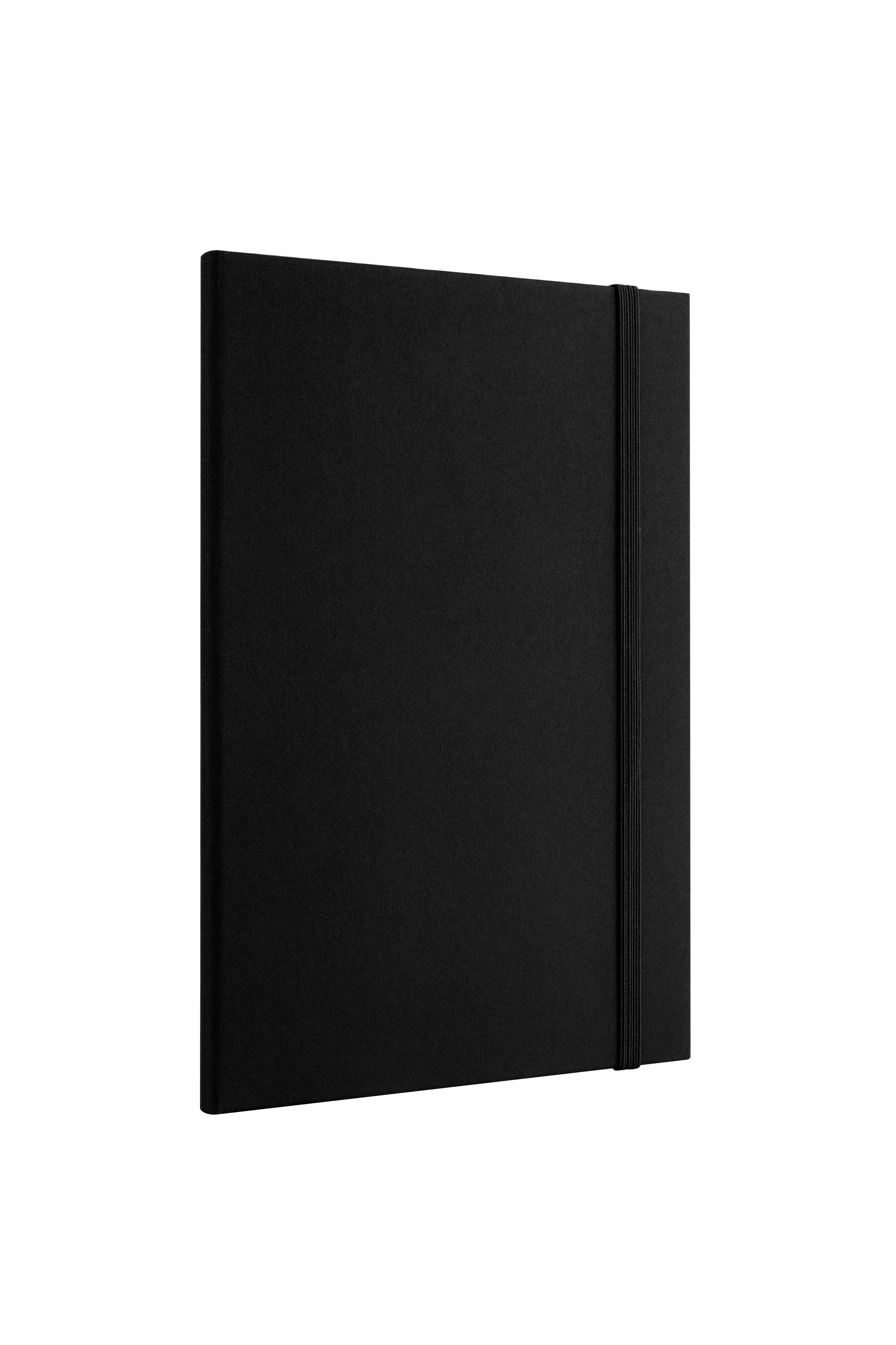 Laton Kokea A5 Keten Kumaş Sert Kapaklı Defter Siyah