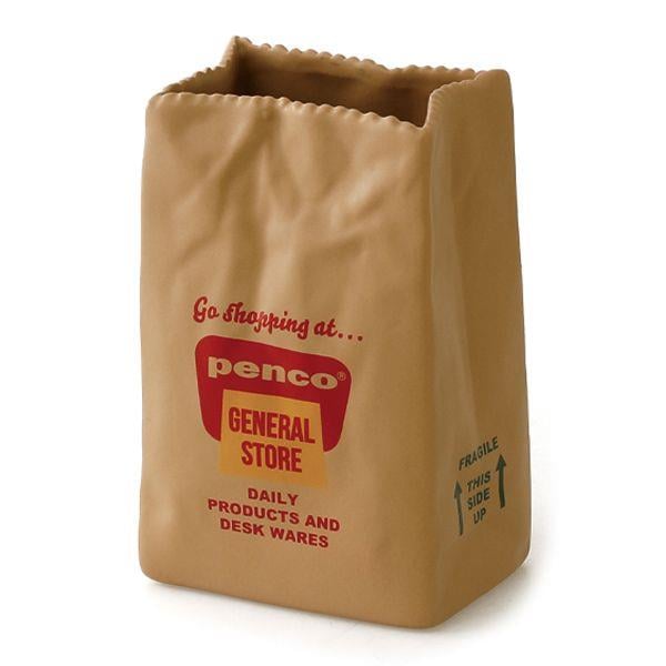 Hightide Penco Brown Bag Pen Stand Seramik Kalemlik