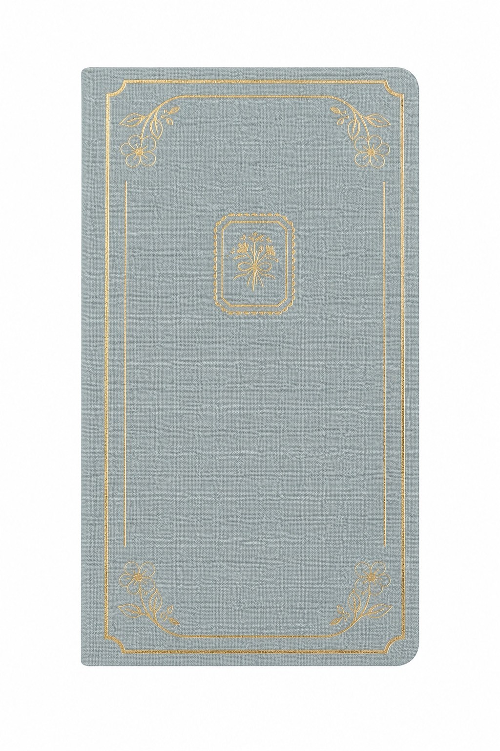 Nova Crafts Keten Yaldız Kapak Noktalı Defter 10x20.5 cm. 90 gr. Ivory 224 sy. Yaldız Kenar, Aqua Green