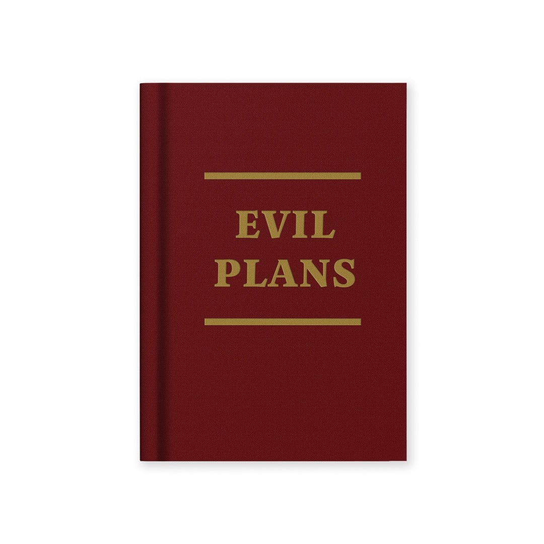 Ohh Deer Tasarımı A7 112 Sayfa Kumaş Sert Kapak Çizgili Defter Evil Plans 13277